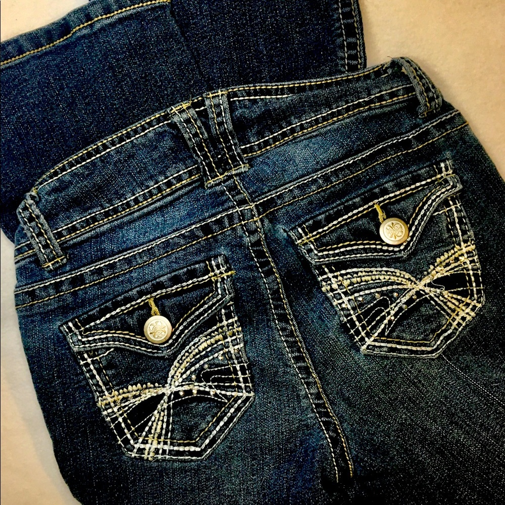 Double Button Girls Jeans